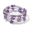 Natural Amethyst Chip Warp Bracelets X-BJEW-JB01517-02-5