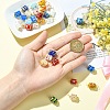 30Pcs Handmade Millefiori Glass Connector Charms PALLOY-YW00113-5