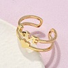 Brass Cuff Finger Rings RJEW-C120-09G-2