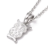 Non-Tarnish 304 Stainless Steel Owl Pendant Necklace for Women STAS-E154-20P-1