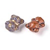 Picasso Baking Paint and Golden Metal Enlaced Glass Beads DGLA-T004-45M-2