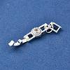 Brass Micro Pave Clear Cubic Zirconia Fold Over Clasps KK-R222-04S-2