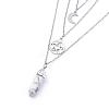 Bullet Natural Howlite Pendant Tiered Necklaces NJEW-JN02457-05-3