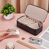 Portable Travel PU Leather Jewelry Organizer Handled Boxes CON-WH0107-71B-3