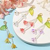 4Pcs 4 Colors Flower Glass Pendant Decoration HJEW-TA00312-2