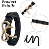 3Pcs 3 Colors Alloy Bowknot PU Leather Chain Belts for Women AJEW-CL0001-14B-5
