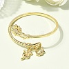 Brass Micro Pave Clear Cubic Zirconia Cuff Bangles BJEW-F526-02G-2