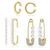 Brass Cuff Earrings and Hoop Earrings Sets EJEW-BB35146-14