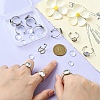 DIY Blank Dome 304 Stainless Steel Open Cuff Rings Making Kit DIY-YW0008-56-3