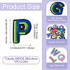 26Pcs Letter A~Z Two Tone Computerized Embroidery Cloth Iron on/Sew on Patches PATC-TA0001-47-4