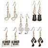 Golden Alloy Enamel Dangle Earrings for Women X-EJEW-JE05657-1