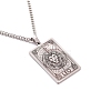 304 Stainless Steel Curb Chain Rectangle with Constellation Pendant Necklaces PW-WG0F5D0-13-1