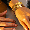 Hammered 304 Stainless Steel Multi-strand Cuff Bangles for Women WG1611B-01-2