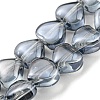 Pearl Luster Plated Electroplate Transparent Glass Beads Strands EGLA-G037-09A-PL01-1