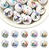 30Pcs 5 Styles UV Plating Iridescent Acrylic Beads OACR-SZ0001-91-1