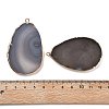 Natural Grey Agate Big Pendants KK-F882-01G-3