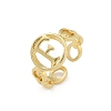 Brass Open Cuff Rings for Women RJEW-K289-01G-F-4