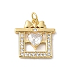 Rack Plating Brass Cubic Zirconia Pendants KK-K349-22G-1