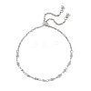304 Stainless Steel Cable & Bar Link Chain Slider Bracelets for Women BJEW-JB12858-02-2