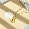 Summer Beach Natural Shell & 304 Stainless Steel Pendant Necklaces for Women NJEW-P323-01C-G-2