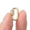 Brass Micro Pave Cubic Zirconia Screw Carabiner Lock Charms X-ZIRC-G160-22G-5