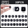 20Pcs Black Cube Letter Silicone Beads 12x12x12mm Square Dice Alphabet Beads with 2mm Hole Spacer Loose Letter Beads for Bracelet Necklace Jewelry Making JX433K-2