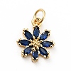 Rack Plating Brass Micro Pave Cubic Zirconia Charms X-ZIRC-F129-34C-G-1