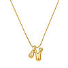 304 Stainless Steel Alphabet Pendant Necklaces for Men and Women GP1122-14-1