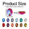 120Pcs 12 Colors Transparent Pointed Back Resin Rhinestone Cabochons KY-CW0001-01-5