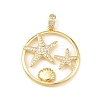 Ocean Brass Micro Pave Cubic Zirconia Pendants KK-K411-04C-G-1