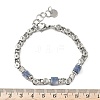 Natural Blue Spot Jasper Link Chain Bracelets for Women BJEW-Z148-06P-05-3