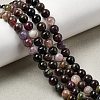 Round Natural Multicolor Tourmaline Beads Strands G-K068-13-6mm-01-1