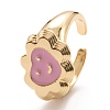 Brass Enamel Cuff Rings RJEW-I077-17G-2