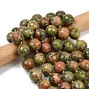 Natural Unakite Beads Strands G-C249-A174-16mm-2