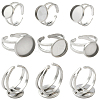 6Pcs 3 Styles 304 Stainless Steel Cuff Ring Settings STAS-BBC0008-14P-1