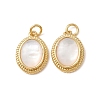 Brass & Natural White Shell Pendants SH-CBA2F11-19B-G-1