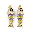 Brass Enamel Pendants KK-L241-23G-04-1