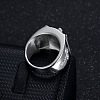 Cross with Jesus Pattern 304 Stainless Steel with Crystal Rhinestone Finger Rings for Men FS-WG78AD7-06-2