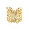 Brass Flower Open Cuff Ring RJEW-I084-03G-2