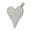 Brass Micro Pave Clear Cubic Zirconia Pendants KK-U076-17P-1