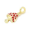 Brass Red Enamel Vegetable European Dangle Charms KK-Z090-06G-03-2