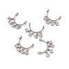 Rack Plating Brass Pave Clear Cubic Zirconia Connector Charms KK-C007-32P-1