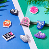 8Pcs 8 Styles Cheer Theme PVC Plastic Beads FIND-TA0008-71-6