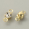 Brass Clear Cubic Zirconia Connector Charms RB-WH0005-002A-KCG-1