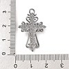 Cross Theme Brass Micro Pave Clear Cubic Zirconia Pendants ZIRC-I067-04B-01-3