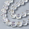 Electroplate Transparent Glass Beads Strands EGLA-Q125-001A-3