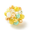 7Pcs 7 Colors Electroplated Glass Woven Beads EGLA-JF-6MM-M01-4