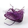 Elegant Dark Violet Fascinators UK for Weddings OHAR-S170-02-2