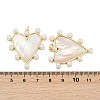 Brass Pave Natural Freshwater Shell Pendants X-KK-U058-25G-02-3