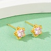 925 Sterling Silver Cubic Zirconia Stud Earrings EJEW-V019-02G-2